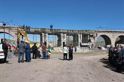  تصاویری از اتمام بازسازی پل راه‌آهن امین‌آباد زنجان