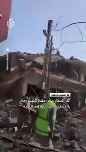  آثار حملات اسرائیل به منطقه کفر رمان در جنوب لبنان