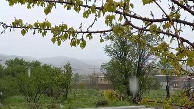  بارش برف در شهرستان راز خراسان شمالی+ فیلم