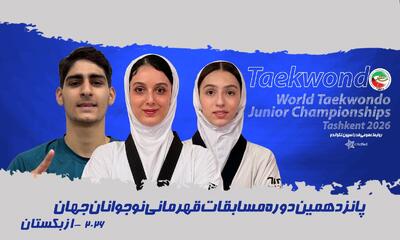  کسب دو مدال طلا و یک برنز توسط تکواندو کاران ایران