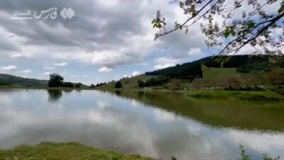  چشم‌انداز بهاری از آب‌بندان توشن گرگان