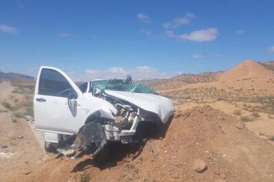  واژگونی خودرو در محور دامغان-سمنان