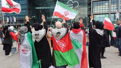 برلین صحنه حضور برای حمایت از ایران شد