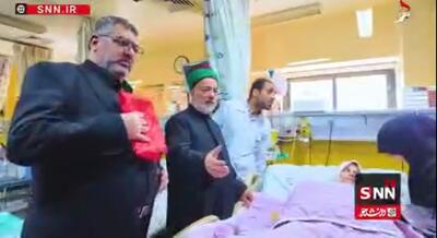  عیادت فرستادگان آستان مقدس امام حسین علیه السلام از کودکان و نوجوانان مجروح ایرانی + فیلم