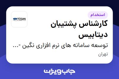  استخدام کارشناس پشتیبان دیتابیس در توسعه سامانه های نرم افزاری نگین - توسن