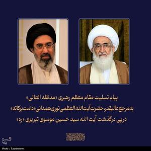  پیام تسلیت مقام معظم رهبری به آیت‌الله نوری همدانی - تسنیم