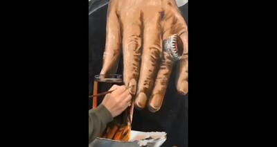  تابلوی نقاشی سیدعلی میرفتاح به یاد رهبر شهید انقلاب