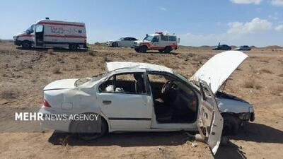  سقوط سمند از پل در محور دامغان - شاهرود با ۵ مصدوم