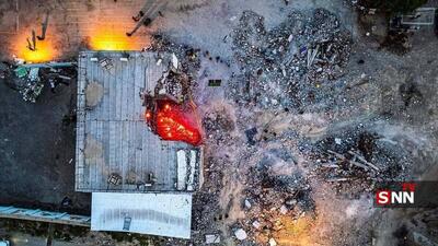  تصویر هوایی از مدرسه شجره طیبه میناب پس از حمله آمریکایی صهیونیستی