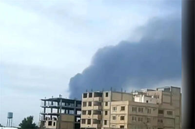  ستون دود از محدوده فرودگاه پیام بلند شد