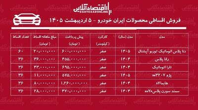  شرایط جدید فروش اقساطی محصولات ایران خودرو اردیبهشت‌ماه ۱۴۰۵ / با ۴۵۵ میلیون تومان خودرو بخرید + جدول
