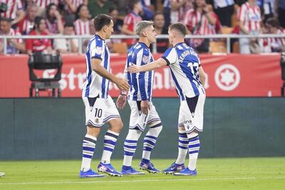  حضور انبوه پرچم‌های فلسطین در جشن قهرمان جام حذفی اسپانیا + فیلم