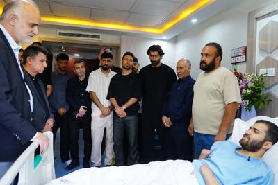  دیدار امیر قلعه نویی و اعضای تیم ملی فوتبال با جانباز محمدی