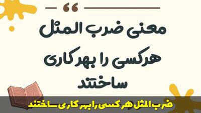  معنی و داستان ضرب المثل هر کسی را بهر کاری ساختند چیست؟
