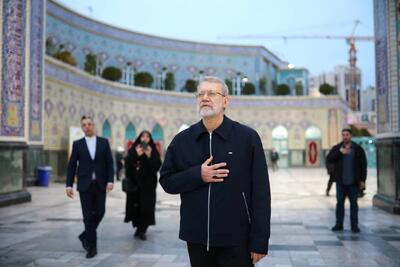  عکس | آخرین زیارت شهید علی لاریجانی در حرم رضوی