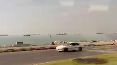  تصاویر کشتی‌های به صف شده پشت تنگه هرمز