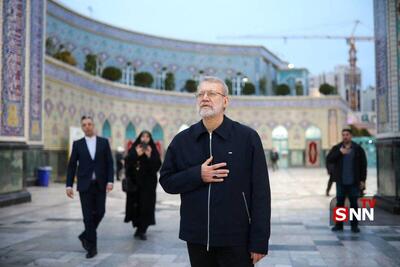  تصاویری از زیارت شهید علی لاریجانی در حرم مطهر رضوی + عکس