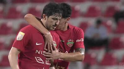  گل سوم شباب الاهلی به خورفکان (سردار آزمون)