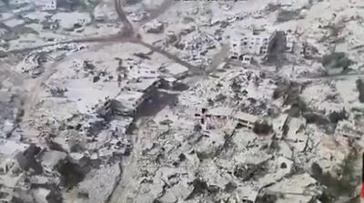  تصاویر شدت ویرانی شهر خیام لبنان بر اثر بمباران