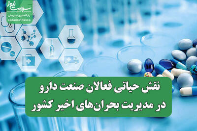  نقش حیاتی فعالان صنعت دارو در مدیریت بحران‌های اخیر کشور