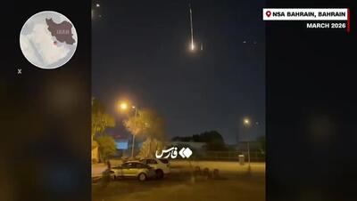  ببینید | ویدئوی جدید از لحظه اصابت موشک ایرانی به پایگاه آمریکا در بحرین