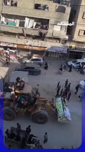  عروسی عجیب در غزه؛ رقص داماد روی بیل مکانیکی