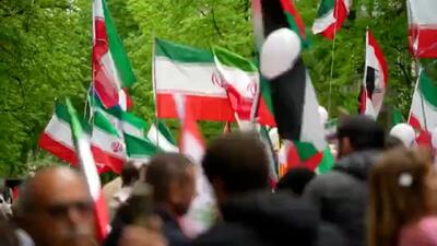  راهپیمایی حمایت از ایران در بروکسل پایتخت بلژیک + فیلم