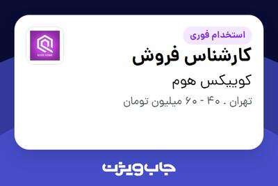  استخدام کارشناس فروش در کوییکس هوم