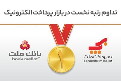  تداوم رتبه نخست بانک ملت و شرکت به‌پرداخت ملت در بازار پرداخت الکترونیک