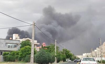  آتش‌سوزی گسترده در یک پاساژ در شهرستان شهریار