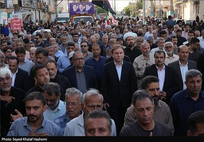  تشییع پیکر مطهر بانوی شهیده جنگ تحمیلی سوم در بوشهر - تسنیم