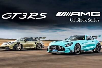  درگ مرسدس AMG GT بلک سریز و پورشه 911 GT3 RS