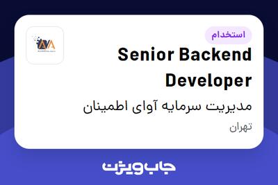  استخدام Senior Backend Developer در مدیریت سرمایه آوای اطمینان