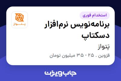  استخدام برنامه‌نویس نرم‌افزار دسکتاپ در پَتواز