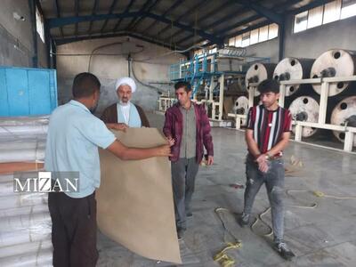  رئیس کل دادگستری خراسان شمالی از یک واحد تولیدکننده مقوا و کارتن بازدید کرد