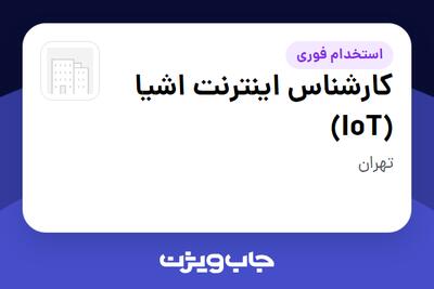 استخدام کارشناس اینترنت اشیا (IoT) در سازمانی فعال در حوزه فناوری اطلاعات / نرم افزار و سخت افزار