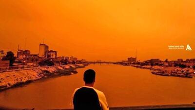  آسمان عراق نارنجی شد! تصاویر آخرالزمانی از بغداد و کربلا را ببینید