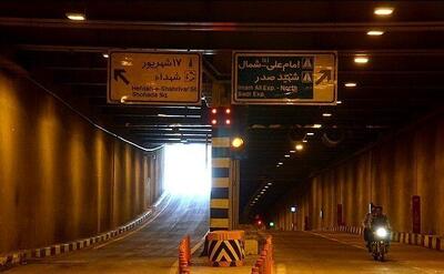  باند جنوبی تونل شهدای غزه امشب مسدود می‌شود
