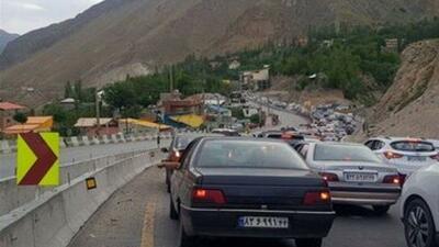  ترافیک سنگین در محور هراز/ باران و مه در ارتفاعات فیروزکوه و چالوس