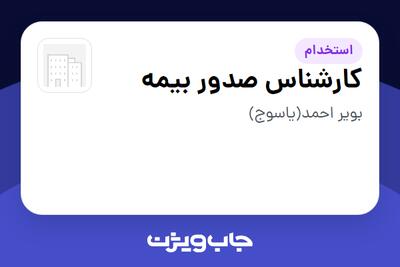 استخدام کارشناس صدور بیمه در سازمانی فعال در حوزه بیمه