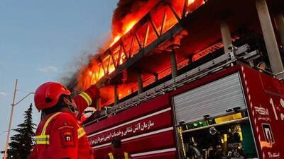  حریق در یکی از برج‌های چیتگر با نمای کامپوزیت
