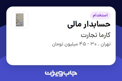  استخدام حسابدار مالی - خانم در کارما تجارت