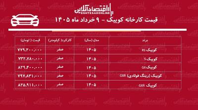  قیمت جدید کارخانه کوییک + جدول خرداد ۱۴۰۵