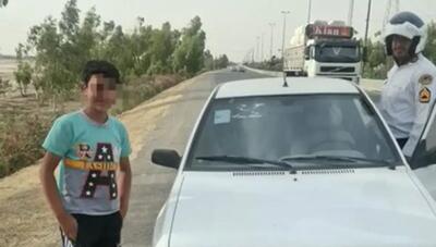  توقیف خودرو با رانندگی نوجوان ۱۲ ساله در کمربندی قم