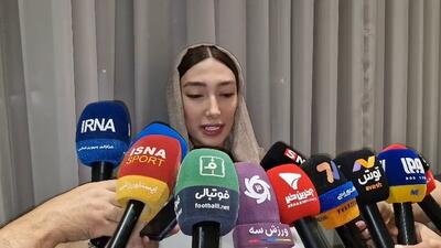  گفت و گو با مبینا نعمت زاده در حاشیه مراسم قهرمان ایران