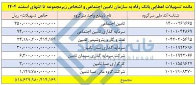  ۵۲ همت از تسهیلات بانک رفاه در اختیار سازمان تامین اجتماعی