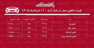  ریزش بی‌سابقه قیمت شاهین در بازار + جدول خردادماه ۱۴۰۵