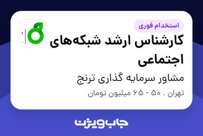  استخدام کارشناس ارشد شبکه‌های اجتماعی در مشاور سرمایه گذاری ترنج