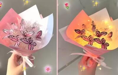  آموزش ساخت دسته گل پروانه ای، هدیه ای خاص و خیره کننده !