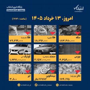  اینفوگرافیک / امروز ۱۳ خرداد قیمت‌ها چقدر است؟